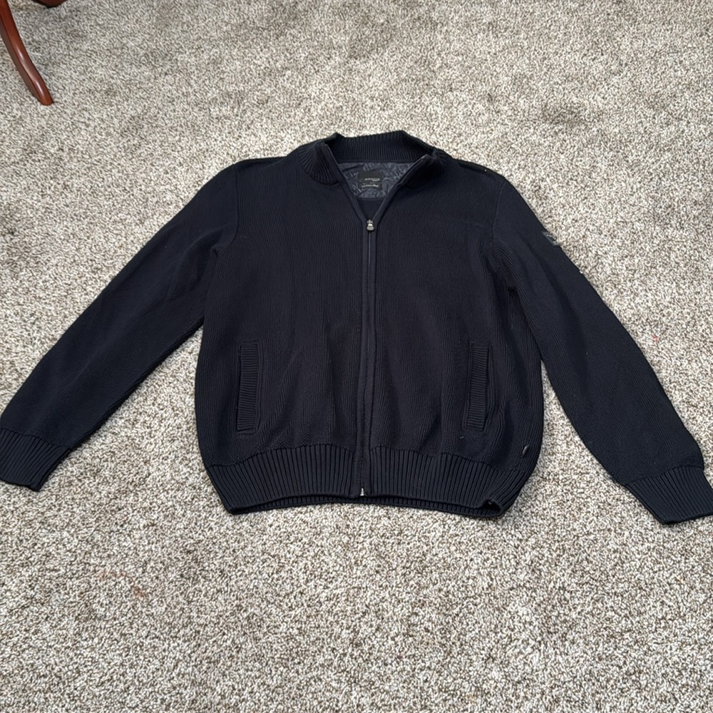 BONITA Men's Full-Zip Sweater Size L In Navy